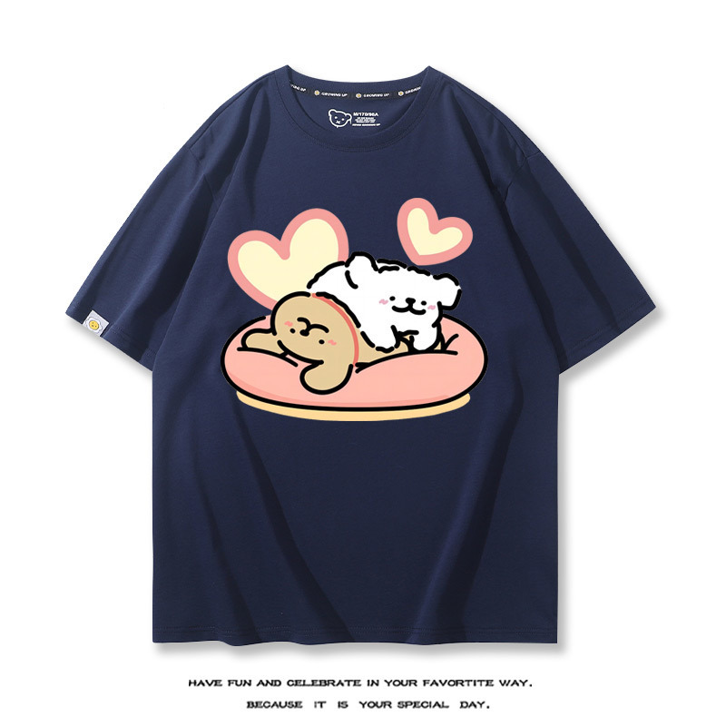 線條小狗 2024親子情侶男女同款 T恤