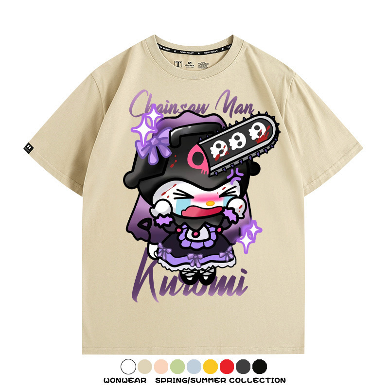 三麗鷗庫洛米聯名鏈鋸人周邊短袖T恤