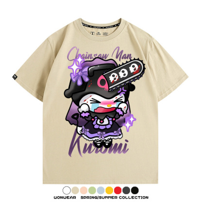 三麗鷗庫洛米聯名鏈鋸人周邊短袖T恤