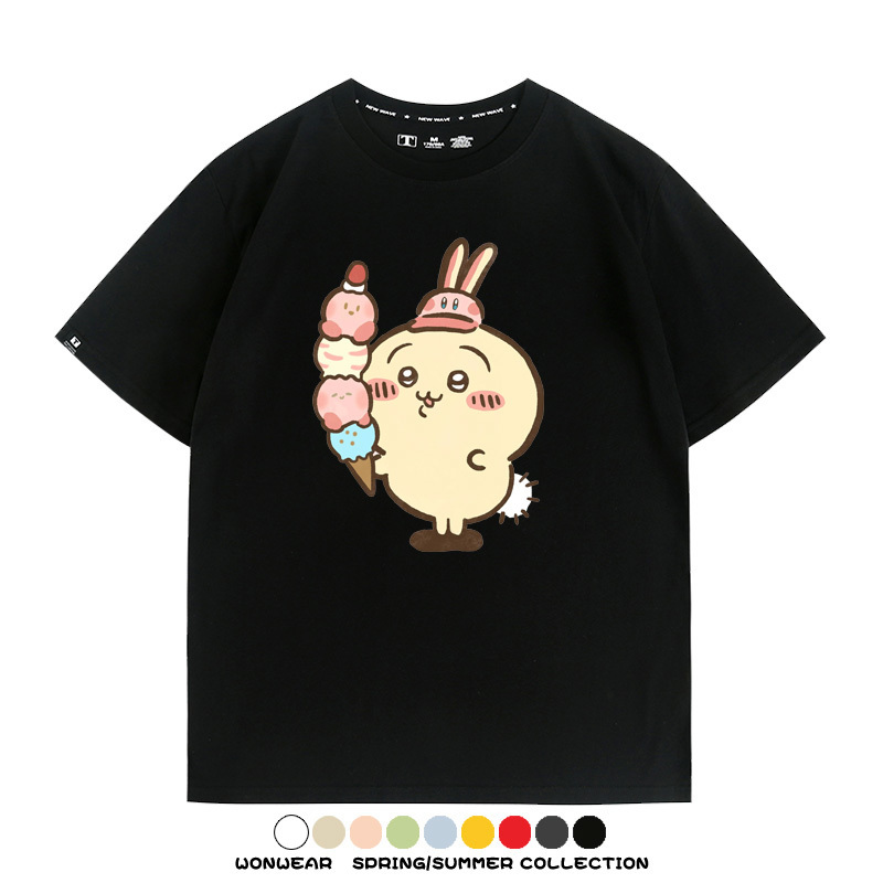 Chiikawa吉伊卡哇卡通烏薩奇COS星之卡比聯動短袖純棉T恤夏季寬鬆