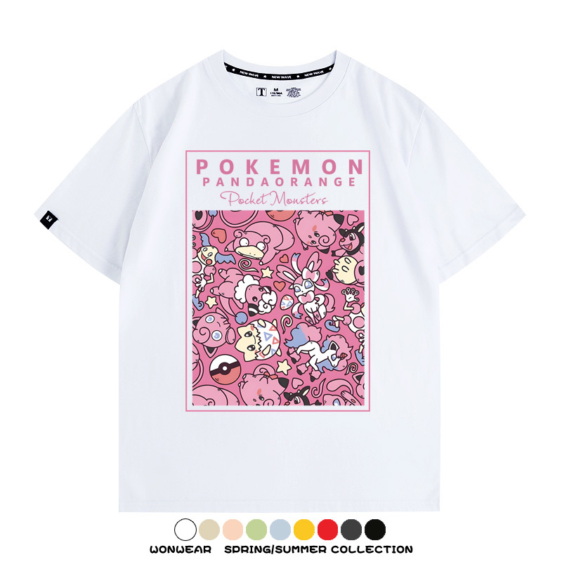 寶可夢遊戲任天堂T恤周邊胖丁呆呆獸潮流學生純棉短袖夏季男百搭