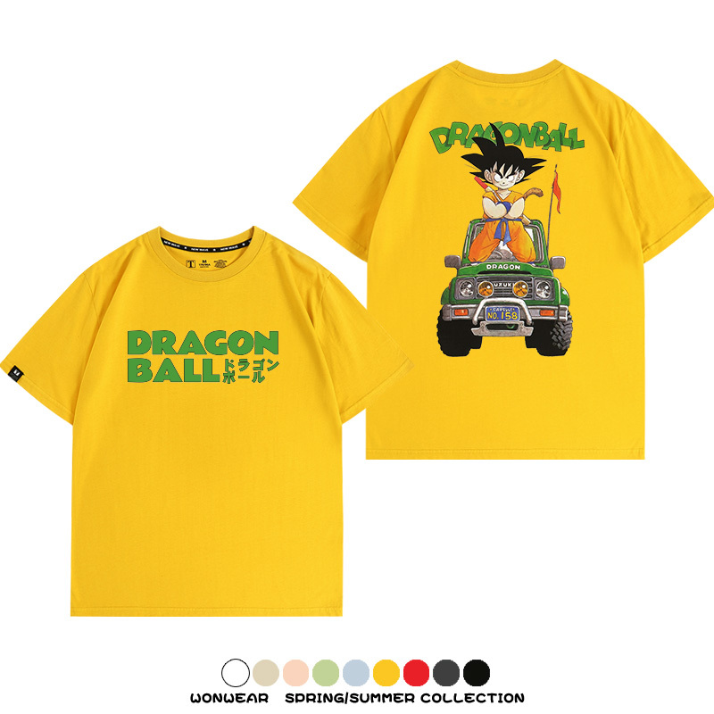 七龍珠日系動漫聯動機車鈴木悟空潮牌周邊短袖純棉寬鬆夏季男T恤
