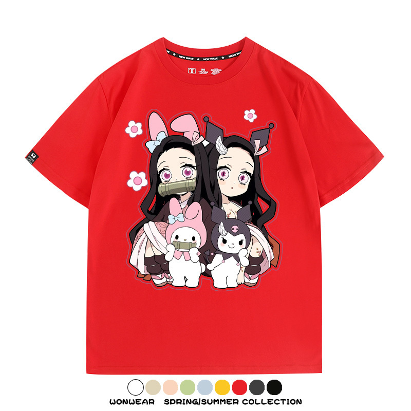 鬼滅之刃聯名三麗鷗 親子情侶裝寬鬆短袖T