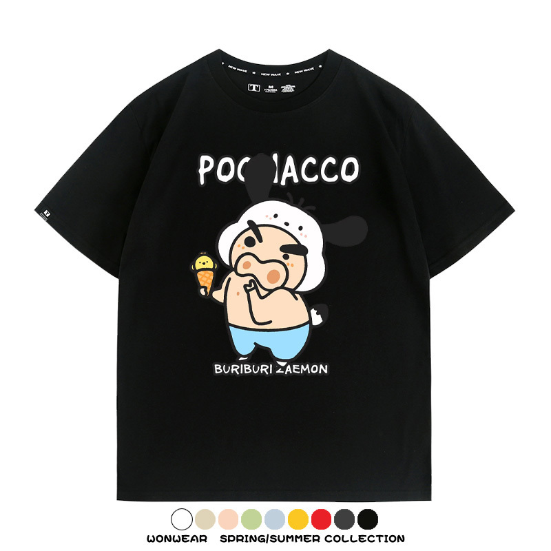 三麗鷗x蠟筆小新肥嘟嘟左衛門 親子情侶寬鬆短袖T