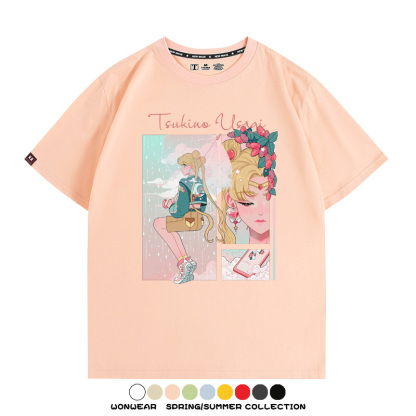 美少女戰士聯名t恤日系卡通動漫月野兔周邊純棉短袖夏季寬鬆百搭