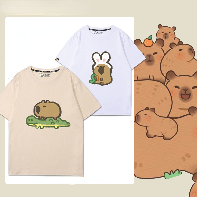 卡皮巴拉 2024親子情侶男女同款 T恤