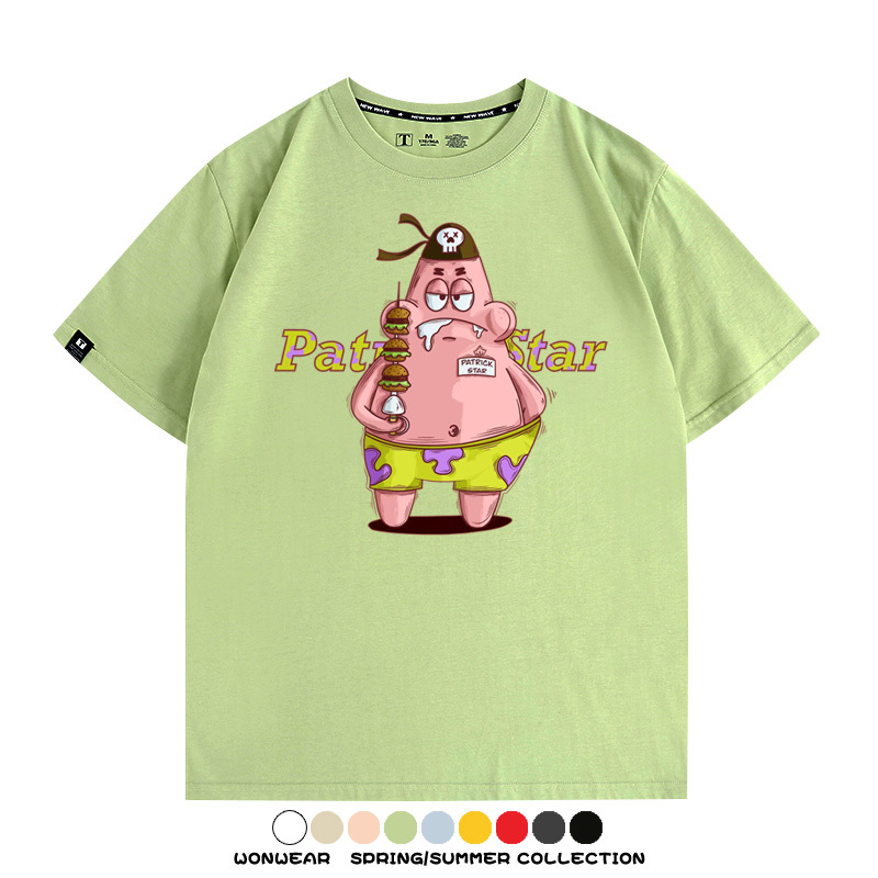 海賊海綿寶寶潮牌聯名 親子情侶裝寬鬆短袖T