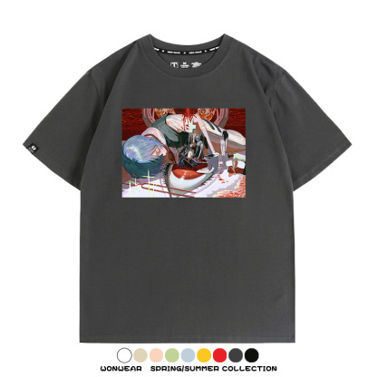 新世紀福音戰士EVA藝術插畫潮牌印花T恤夏季男潮純棉短袖寬鬆上衣