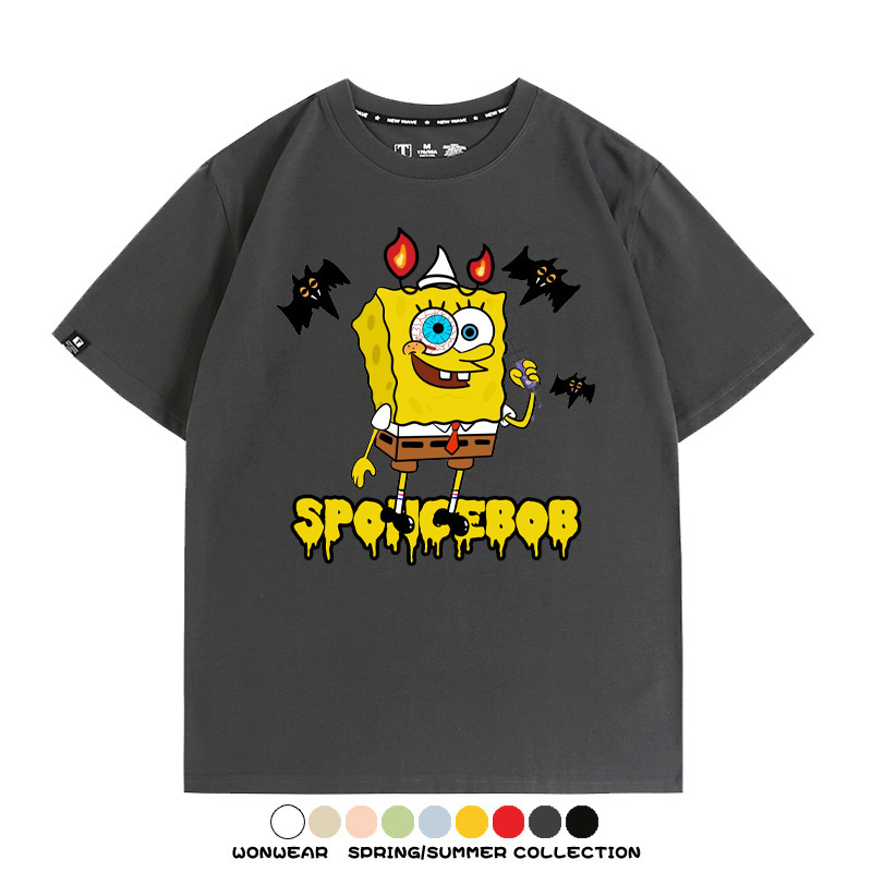 萬聖節海綿寶寶派大星聯名情侶裝t恤衫卡通動漫周邊短袖上衣服男