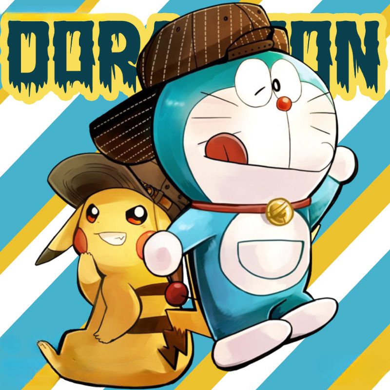 哆啦A夢聯名寶可夢皮卡丘周邊短袖T恤