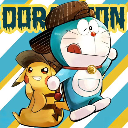 哆啦A夢聯名寶可夢皮卡丘周邊短袖T恤