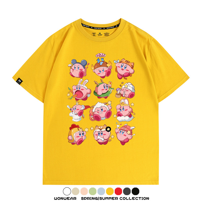 星之卡比任天堂遊戲周邊T恤十二星座生肖聯名款短袖夏季情侶上衣