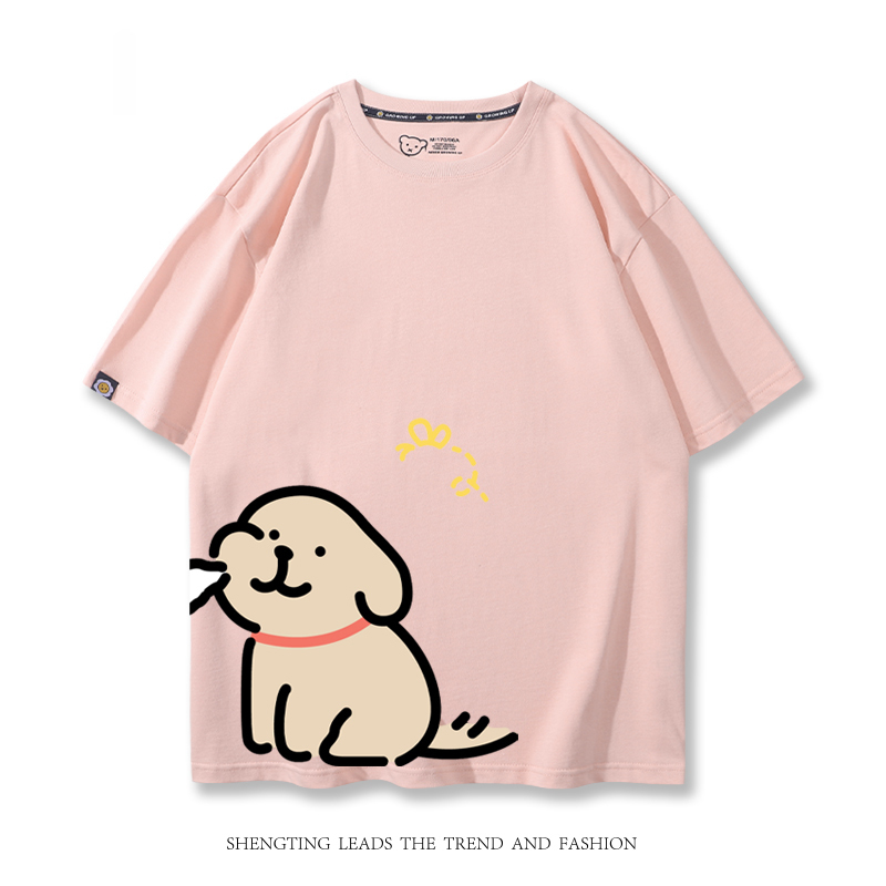 線條小狗 2024親子情侶男女同款 T恤