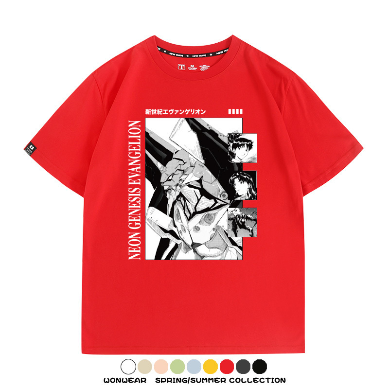 新世紀福音戰士EVA動漫初號機機甲使徒潮流短袖夏季男士純棉T恤衫