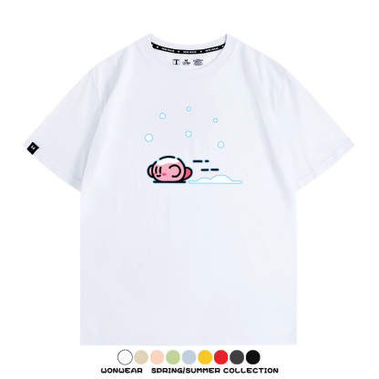 星之卡比遊戲 親子情侶裝寬鬆短袖T