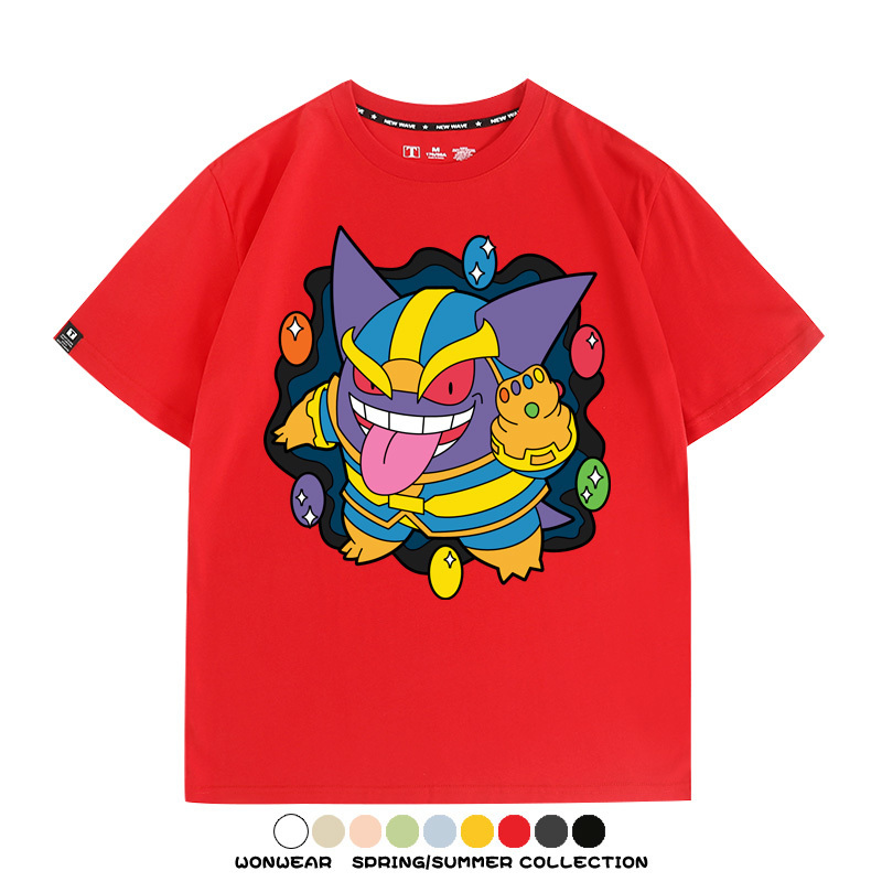 耿鬼斯寶可夢滅霸聯名 親子情侶裝寬鬆短袖T