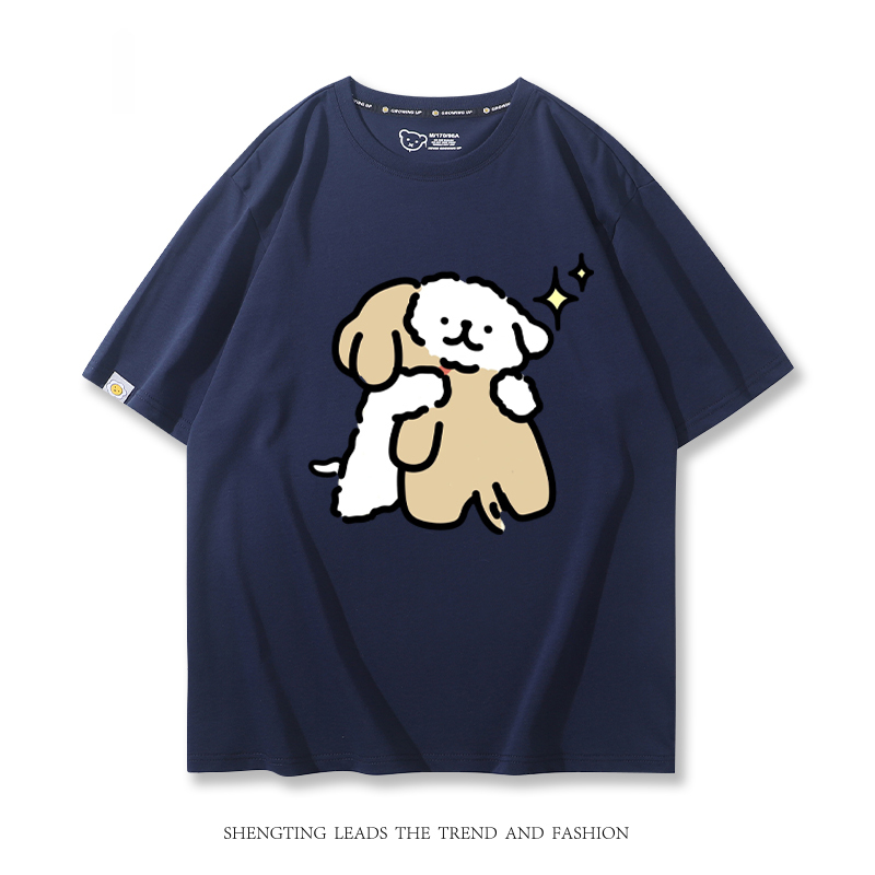 線條小狗 2024親子情侶男女同款 T恤