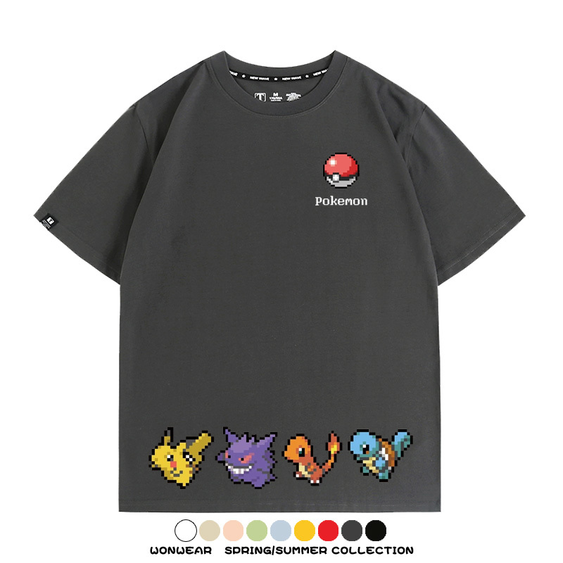精靈寶可夢像素可愛 親子情侶裝寬鬆短袖T