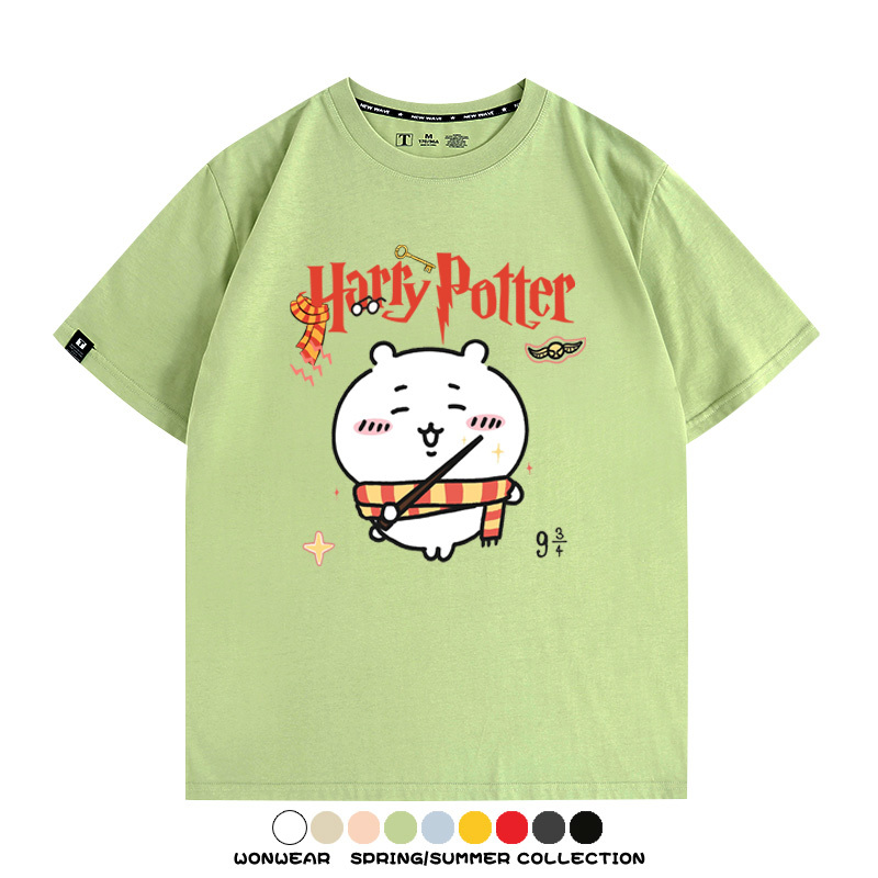 Chiikawa聯動哈利波特 親子情侶裝寬鬆短袖T