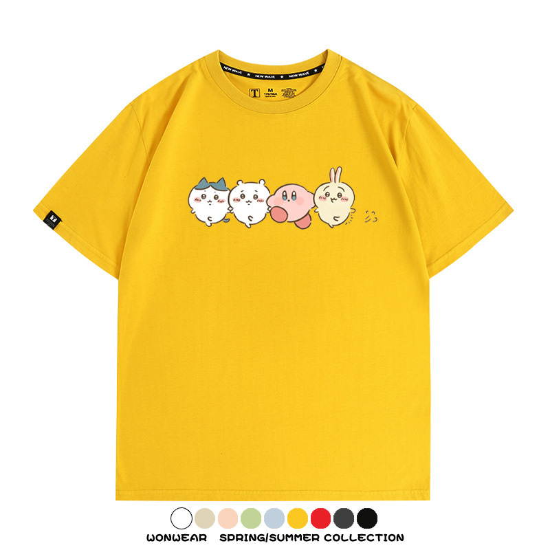 Chiikawa吉伊卡哇卡通烏薩奇COS星之卡比聯動短袖純棉T恤夏季寬鬆