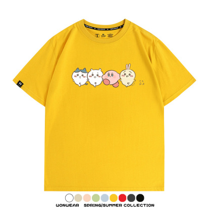 Chiikawa吉伊卡哇卡通烏薩奇COS星之卡比聯動短袖純棉T恤夏季寬鬆