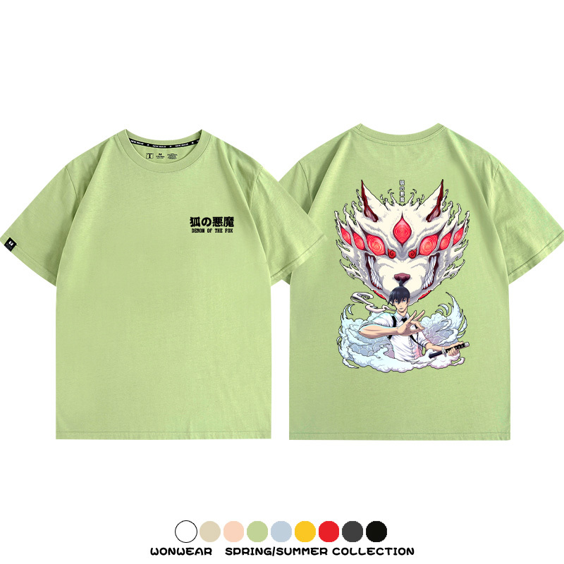 鏈鋸人早川秋狐之惡魔聯名 親子情侶裝寬鬆短袖T