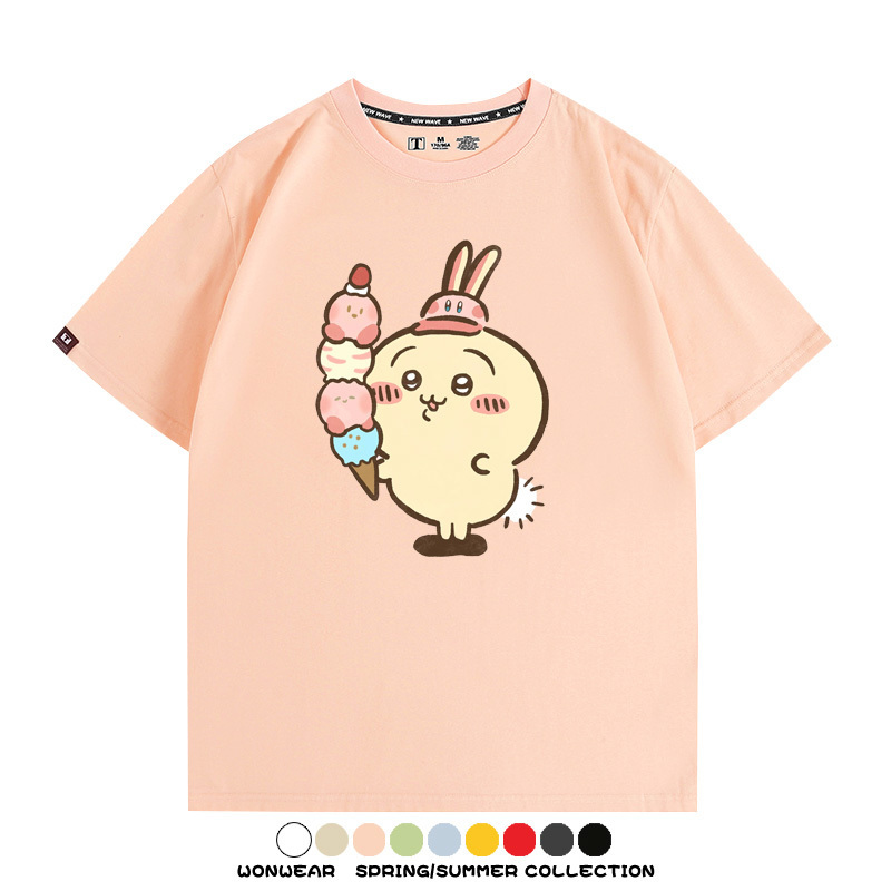 Chiikawa吉伊卡哇卡通烏薩奇COS星之卡比聯動短袖純棉T恤夏季寬鬆