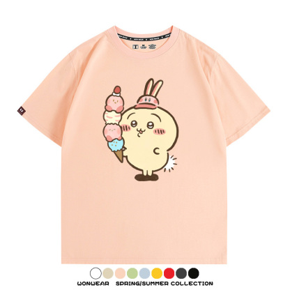 Chiikawa吉伊卡哇卡通烏薩奇COS星之卡比聯動短袖純棉T恤夏季寬鬆