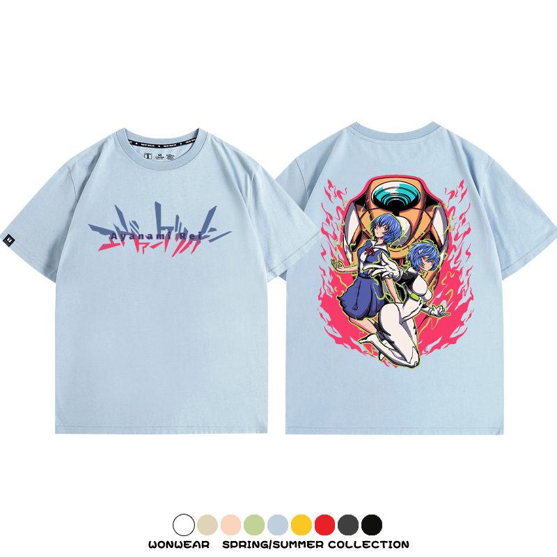 潮牌綾波麗EVA聯名 親子情侶裝寬鬆短袖T