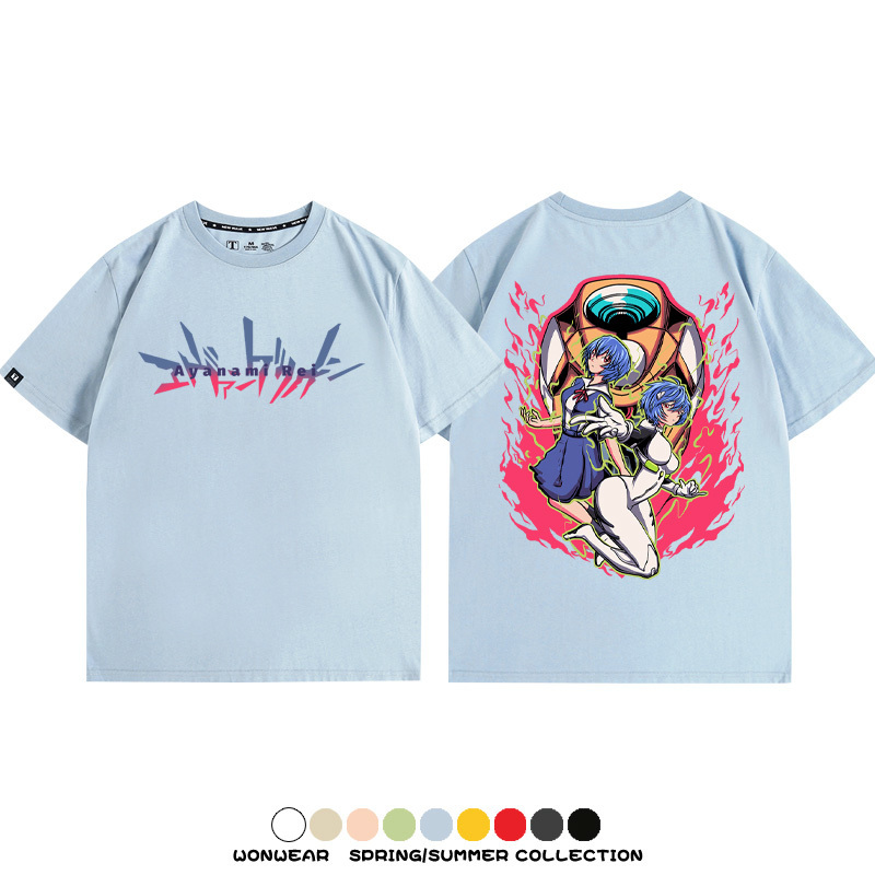 潮牌綾波麗EVA聯名 親子情侶裝寬鬆短袖T