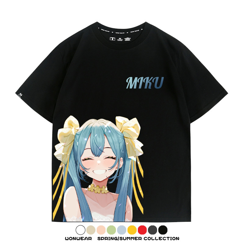 初音未來二次元聯名 親子情侶裝寬鬆短袖T