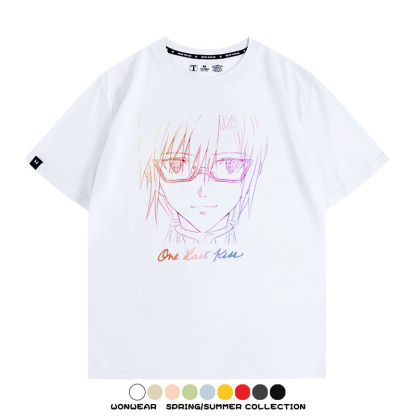EVA新世紀福音戰士One Last Kiss專輯周邊短袖夏季純棉短袖T-shirt