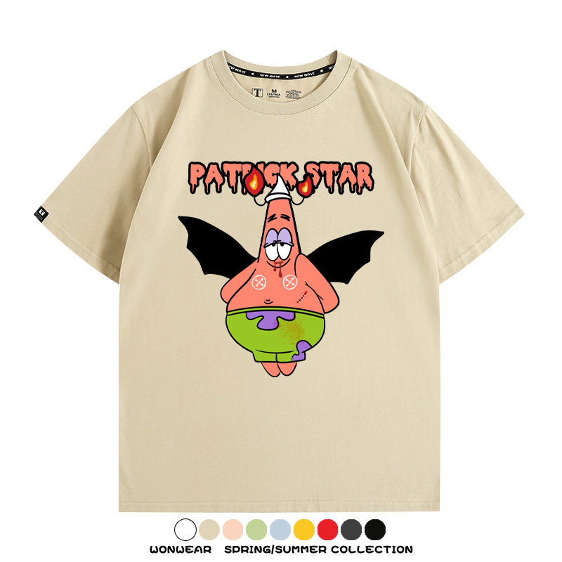 萬聖節海綿寶寶派大星聯名情侶裝t恤衫卡通動漫周邊短袖上衣服男