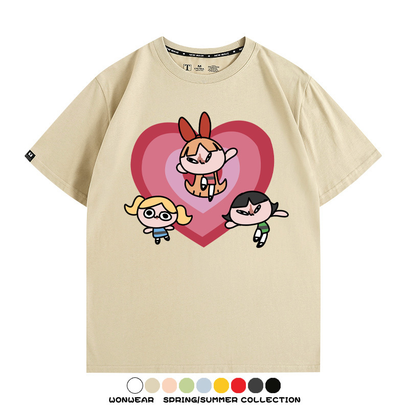 飛天小女警Q版經典動畫聯名 親子情侶裝寬鬆短袖T