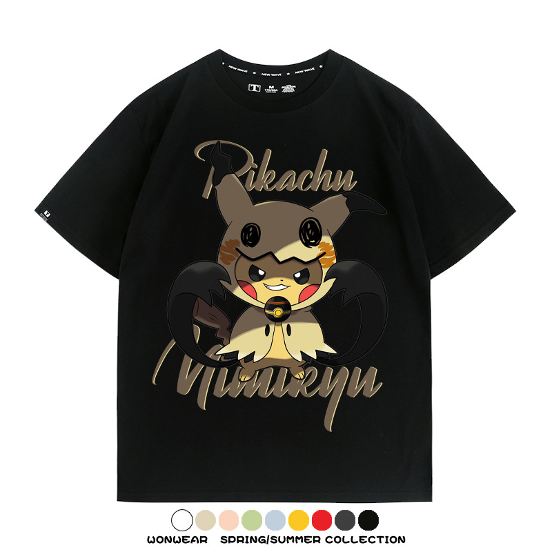 精靈寶可夢皮卡丘x謎擬Q動漫周邊短袖T恤