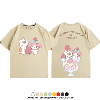 夏目友人帳聯名三麗鷗 親子情侶寬鬆短袖T
