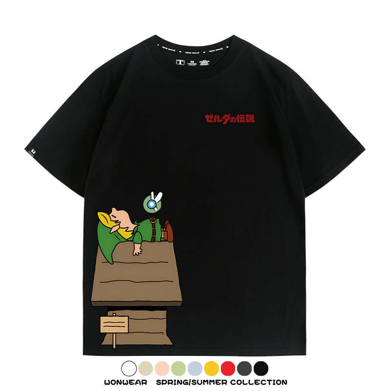 薩爾達史努比聯動 親子情侶裝寬鬆短袖T