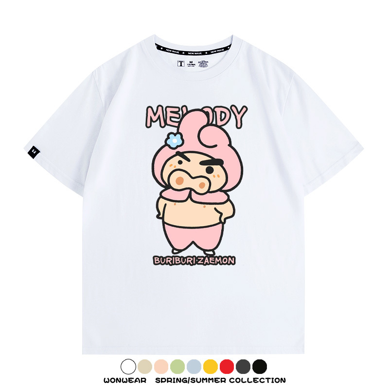 三麗鷗x蠟筆小新肥嘟嘟左衛門 親子情侶寬鬆短袖T