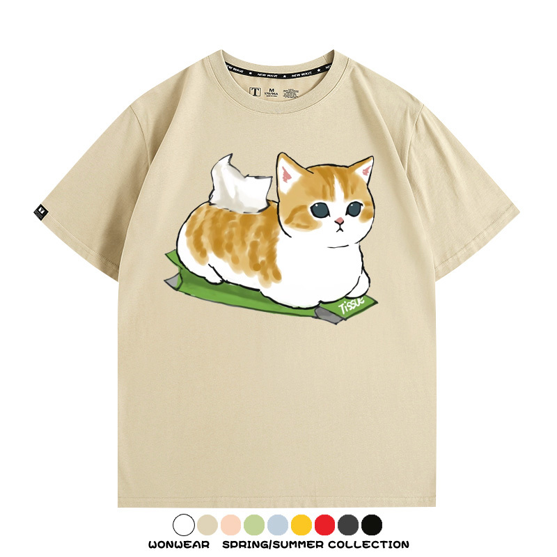 貓貓卡通Q版 親子情侶裝寬鬆短袖T