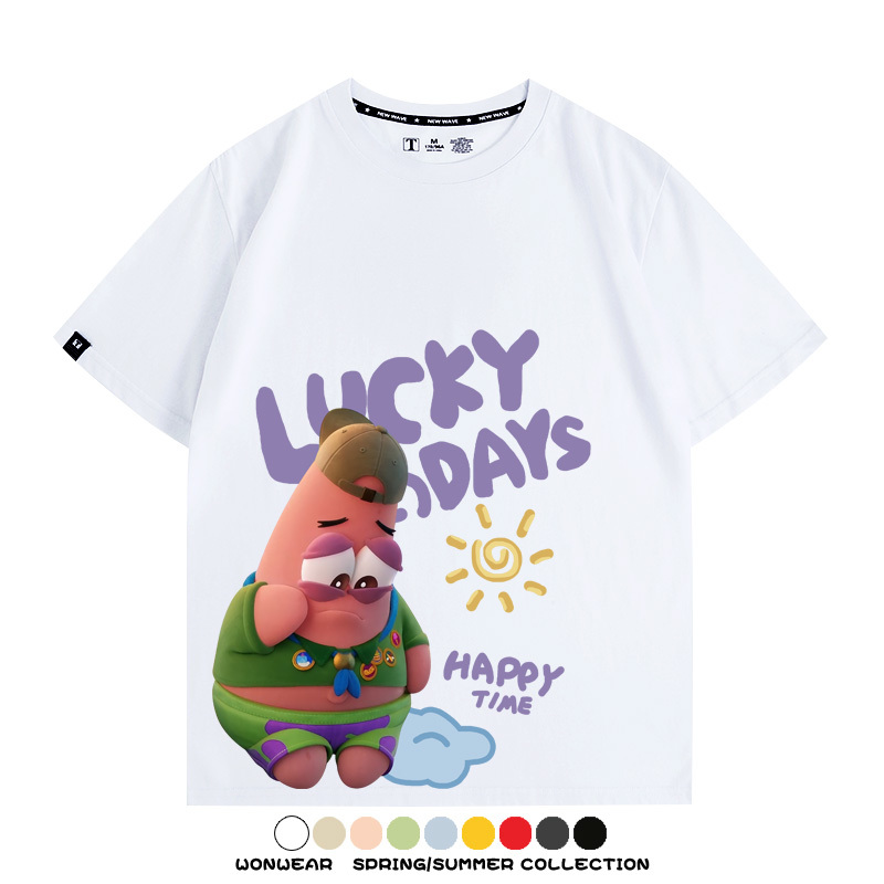 海綿寶寶派大星聯名 親子情侶寬鬆短袖T