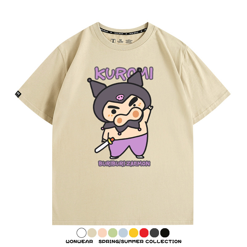 三麗鷗x蠟筆小新肥嘟嘟左衛門 親子情侶寬鬆短袖T