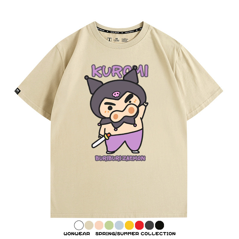 三麗鷗x蠟筆小新肥嘟嘟左衛門 親子情侶寬鬆短袖T