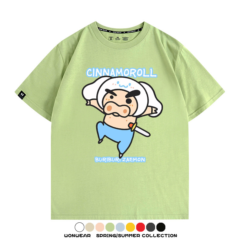 三麗鷗x蠟筆小新肥嘟嘟左衛門 親子情侶寬鬆短袖T