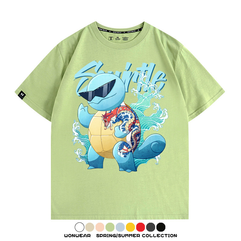 精靈寶可夢傑尼龜 親子情侶裝寬鬆短袖T