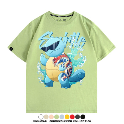 精靈寶可夢傑尼龜 親子情侶裝寬鬆短袖T