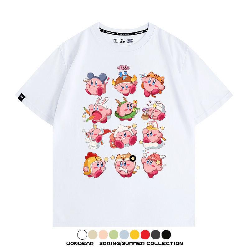 星之卡比任天堂遊戲周邊T恤十二星座生肖聯名款短袖夏季情侶上衣