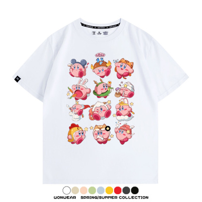 星之卡比任天堂遊戲周邊T恤十二星座生肖聯名款短袖夏季情侶上衣