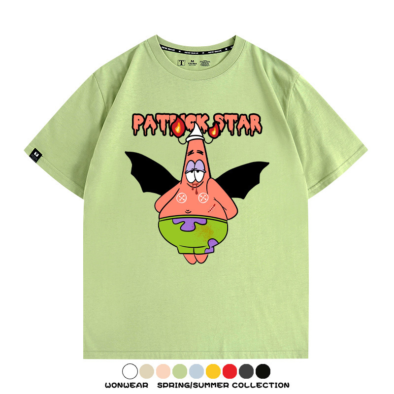 萬聖節海綿寶寶派大星聯名情侶裝t恤衫卡通動漫周邊短袖上衣服男