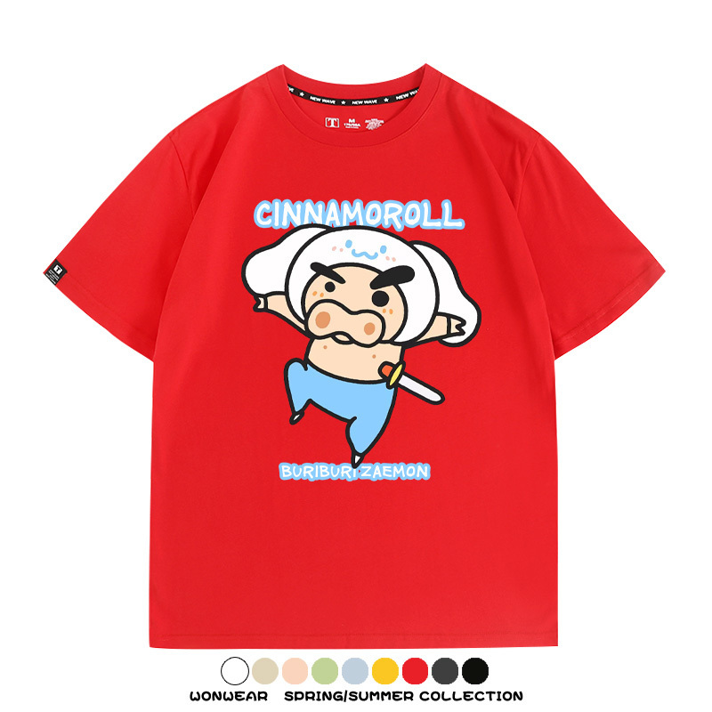 三麗鷗x蠟筆小新肥嘟嘟左衛門 親子情侶寬鬆短袖T