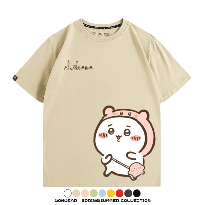Chiikawa吉伊卡哇卡通烏薩奇COS星之卡比聯動短袖純棉T恤夏季寬鬆